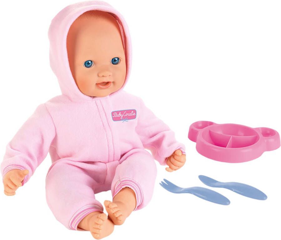 Klein Baby Coralie knuffelbaby Schattige babypop van 40 cm Incl. bord lepel en vork Speelgoed voor kinderen vanaf 18 maanden