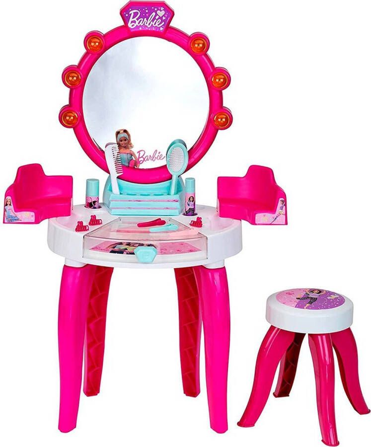 Klein Toys Barbie speelgoedkaptafel schoonheidsstudio met licht- met geluidseffecten met vele accessoires vanaf 3 jaar