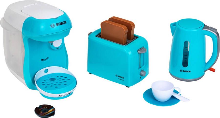 Klein Bosch-ontbijtset I Keukenaccessoireset bestaande uit broodrooster koffiezetapparaat en waterkoker I Speelgoed voor kinderen vanaf 3 jaar