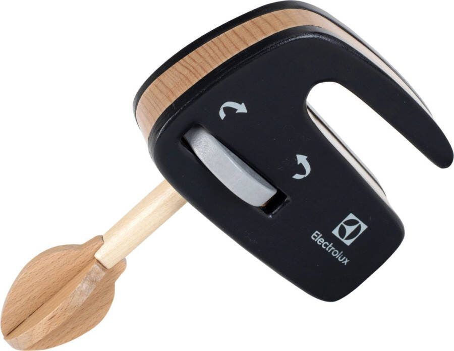 Klein Electrolux handmixer hout I Mixer met draaibare garde I Accessoire voor kinder- en speelgoedkeukens I Afmetingen: 11 5 cm x 4 5 cm x 17 5 I Speelgoed voor kinderen vanaf drie jaar