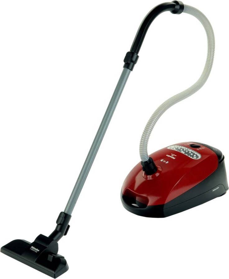 Klein Toys Miele stofzuiger 19x35x12 5 cm incl. geluidseffecten praktische handgreep en hanger voor het mondstuk rood