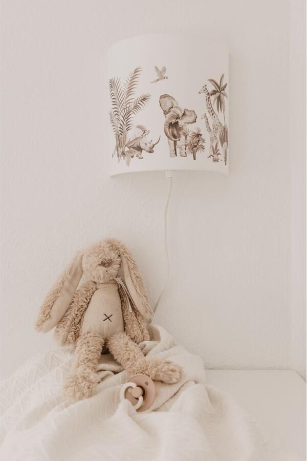 Kleine Binky Wandlamp jungle vintage taupe giraf babykamer kinderkamer lamp nachtlamp sfeerverlichting dieren lamp
