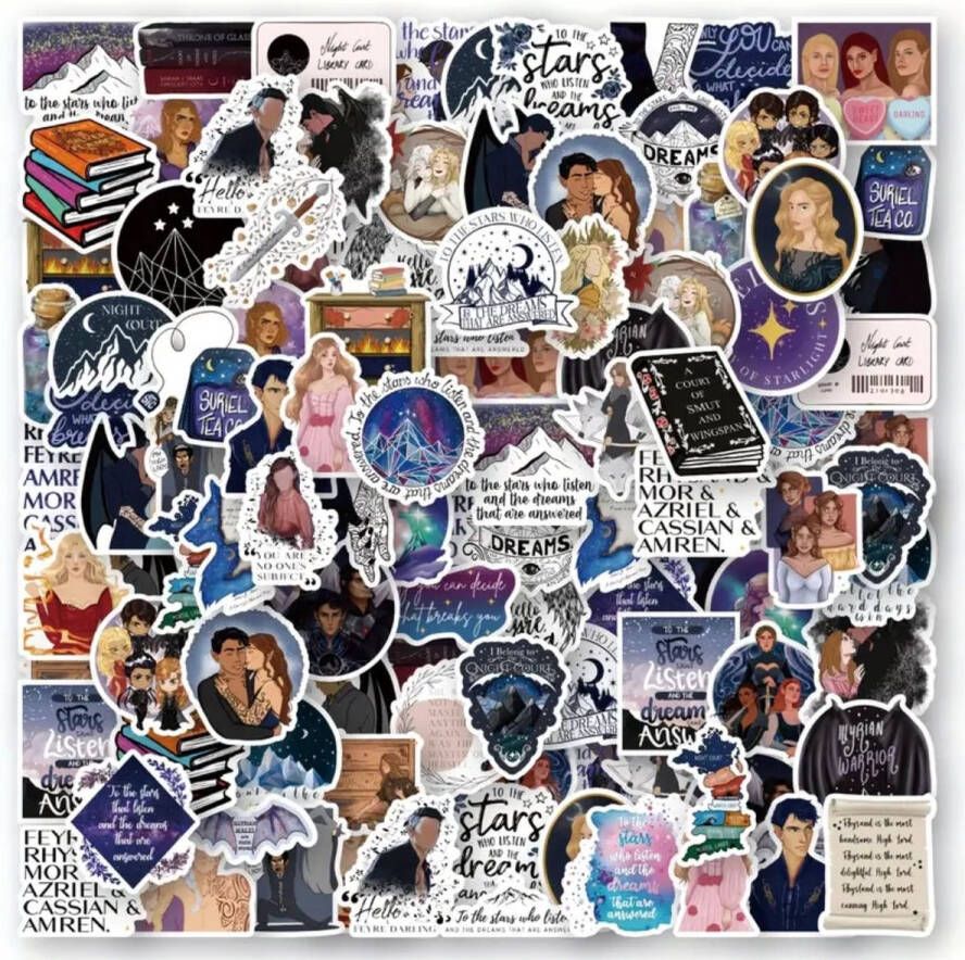 Kleine Kaartjes A Court of Thorns and Roses Stickermix 60 Stuks Laptop Ereader Bullet Journal