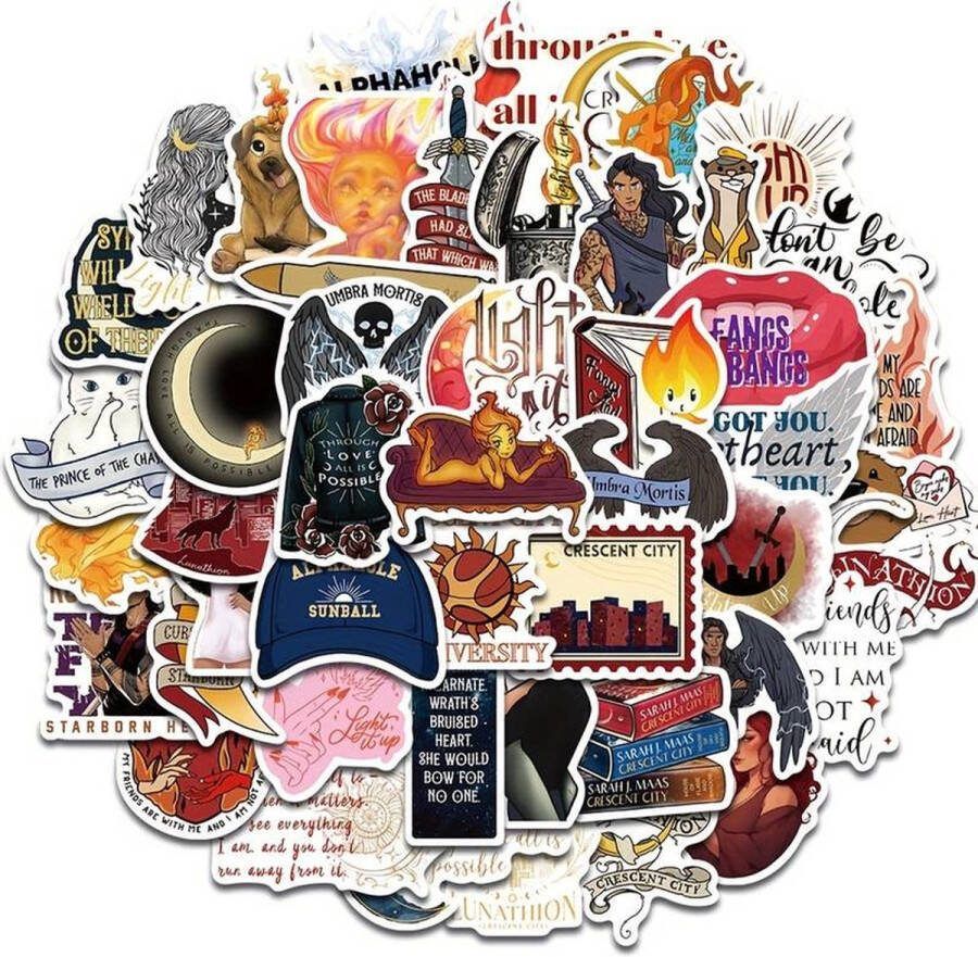 Kleine Kaartjes Crescent City Stickermix 50 Stuks Laptop Ereader Bullet Journal Sarah J. Maas