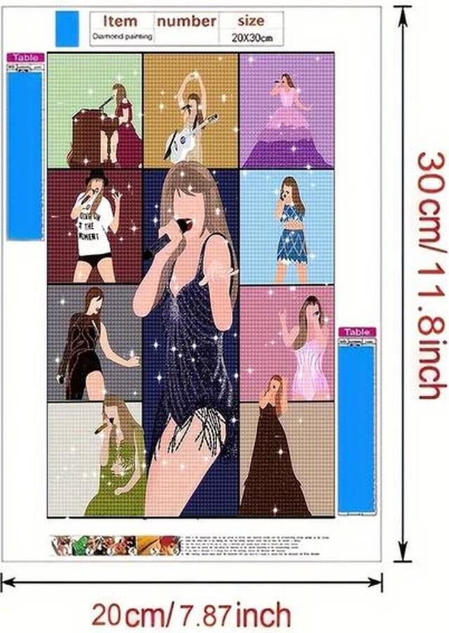 Kleine Kaartjes Taylor Swift Diamond Painting The Era's Tour DIY 20x30cm
