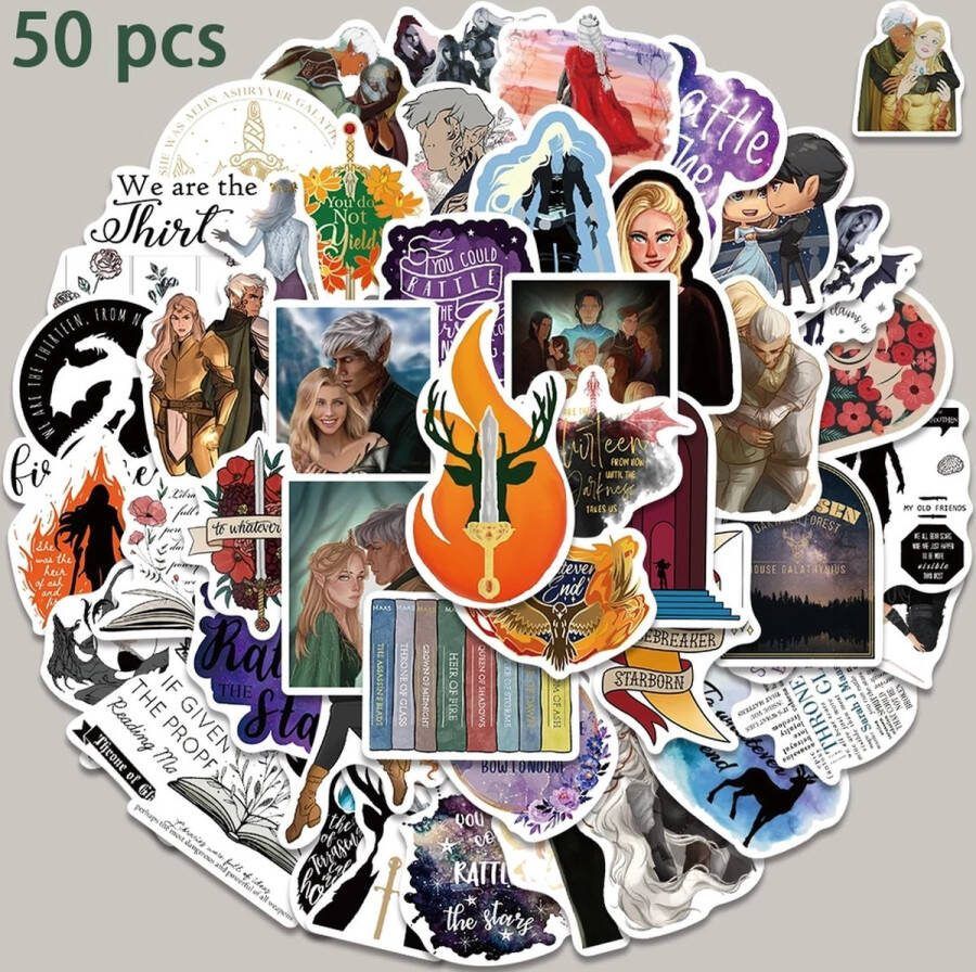 Kleine Kaartjes Throne of Glass Stickermix 50 Stuks Laptop Ereader Bullet Journal