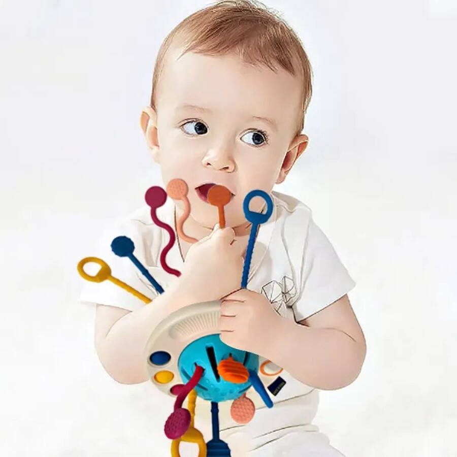Kleine Uiltjes Kinderspeelgoed 1 jaar Montessori Speelgoed Siliconen trekspeeltje voor baby's Educatief speelgoed Montessori speelgoed Sensorisch speelgoed- 0- 24 Maanden CE Markering Ontwikkeling Baby Fijne moteriek