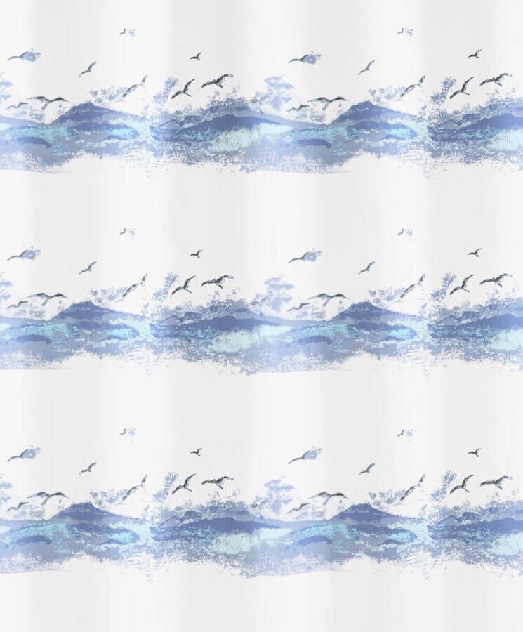 Kleine Wolke Douchegordijn Seaside blauw 180x200