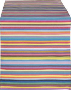 Kleurmeester.nl Tafelloper Salvador Katoen 50 cm x 160 cm Multicolor Gestreept