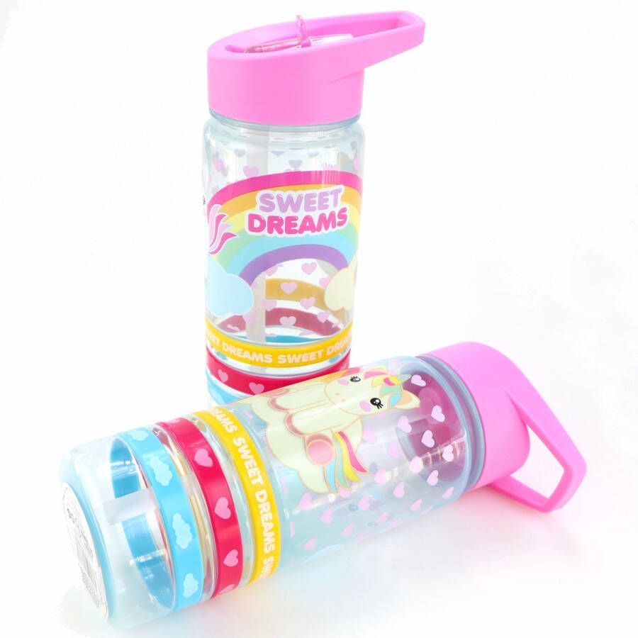 KliederZ Drinkfles Unicorn Sweet Dreams 2 stuks Eenhoorn BPA vrije schoolbeker kinderen DB04