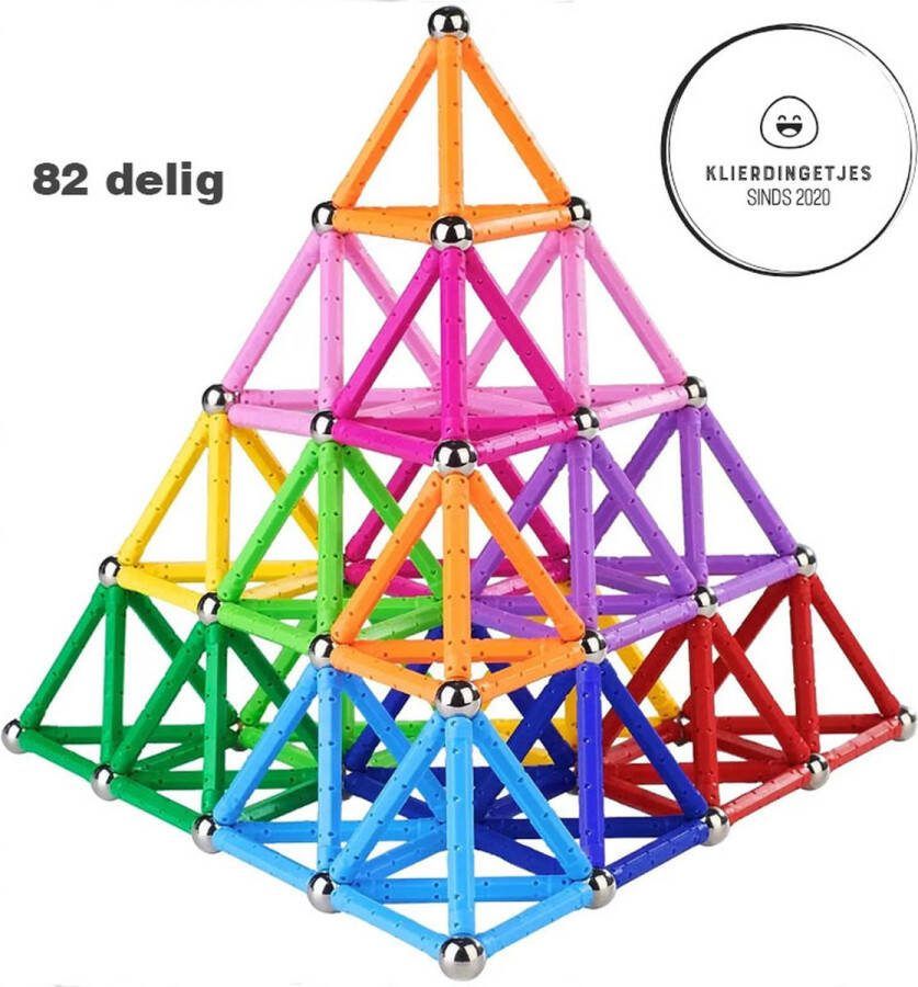 Klierdingetjes Neodymium Magneetset 46 magnetische staven en 23 metalen ballen Bouwset Bouwstenen