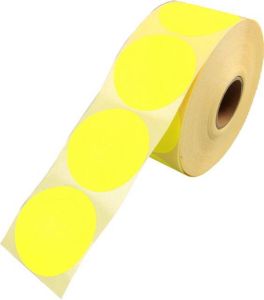 KlikA Etiket Reclame-etiket papier ∅62mm fluor Geel rol à 1500 stuks