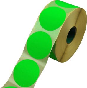 KlikA Etiket Reclame-etiket papier ∅62mm fluor Groen rol à 1500 stuks