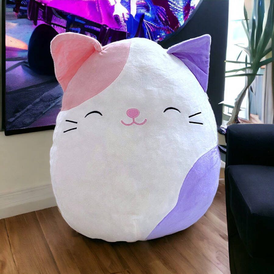 Klikkopers Kawaii knuffel 70CM Squish Knuffel Kawaii Kat Knuffel Grote Kawaii Kussen Kawaii Cat Knuffel Paars Roze