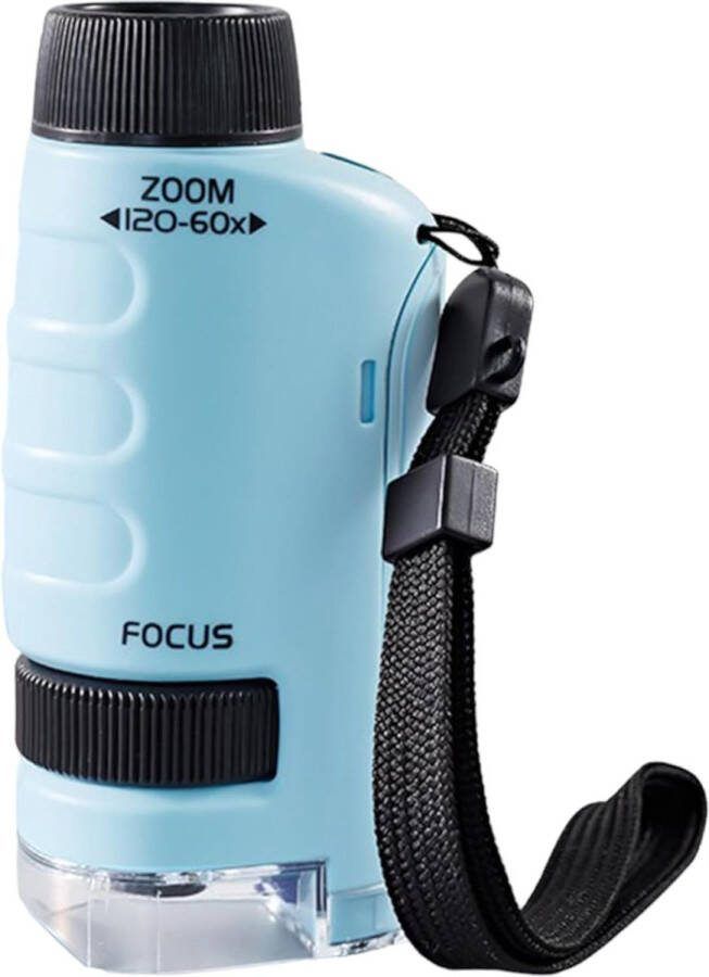 Klikkopers Miniscope Kinderen Microscoop Voor Kinderen Handmicroscoop Zakmicroscoop Educatief Speelgoed Montessori Speelgoed Fijne Motoriek Blauw