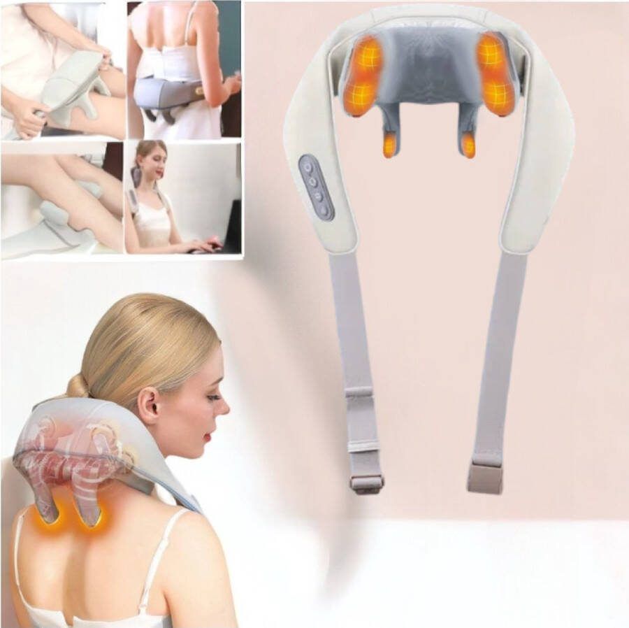 Klikkopers Nekmassage Apparaat 4 in 1 Massage Apparaat Nek En Rug Schouder Beenmassage Betere Bloedsomloop Healing Hands Neck Massager Draadloos