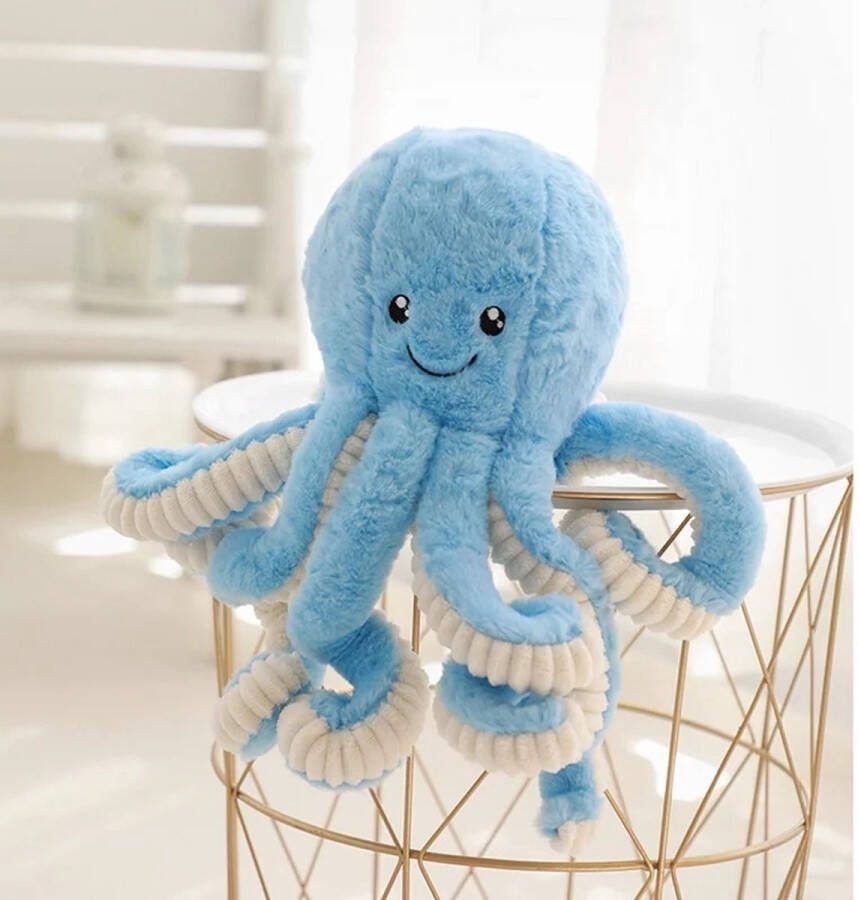 Klikkopers Octopus Knuffel Inktvis Knuffel Kawaii Kussen Kawaii Knuffel Blauw 80 cm