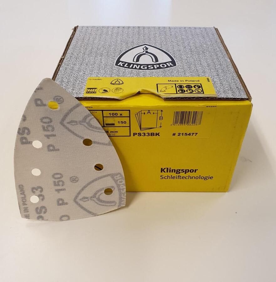 Klingspor 100 stuks schuurpapier voor schuurmachines Schuurpads Deltaschuurmachine Multischuurmachine 100 stuks Korrelgrootte 100