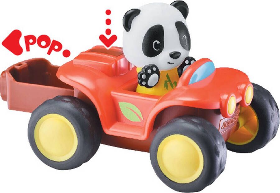 Klorofil De Quad Speelset Speelauto Interactief kinderspeelgoed Met figuur uit de familie van panda's Speelgoed vanaf 1.5 jaar 2-Delig Kunststof