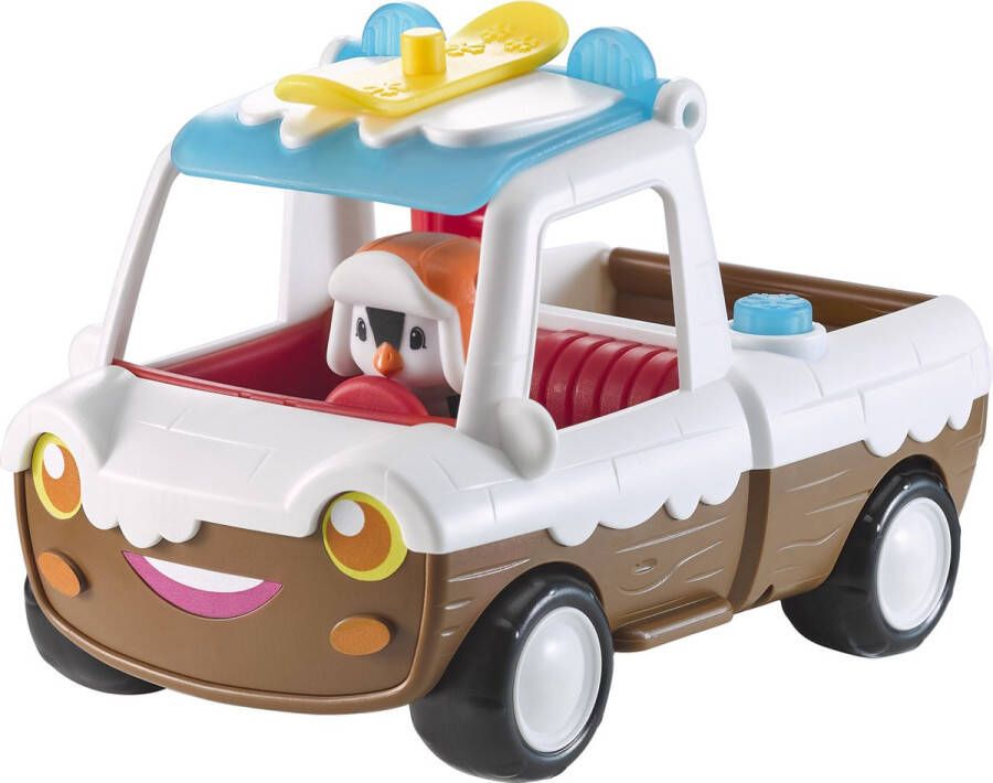 Klorofil De Winter Pickup Speelset Speelgoedauto Interactief Kinderspeelgoed Met figuur uit de Pinguin familie Vanaf 1.5 Jaar 5-Delig Kunststof