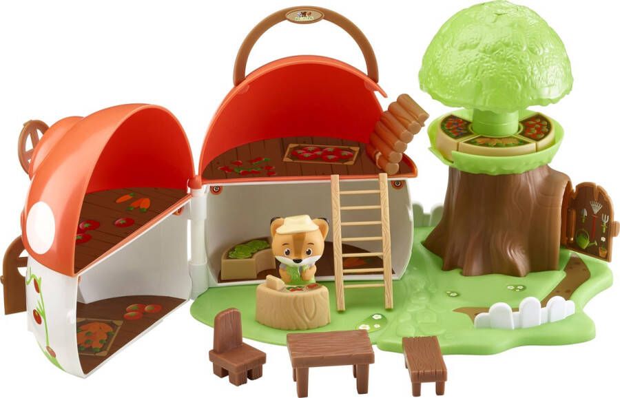 Klorofil Het Paddenstoelenhuis Groente- en fruitwinkel Speelset Interactief kinderspeelgoed – Speelgoed vanaf 1.5 jaar 11-Delig Kunststof