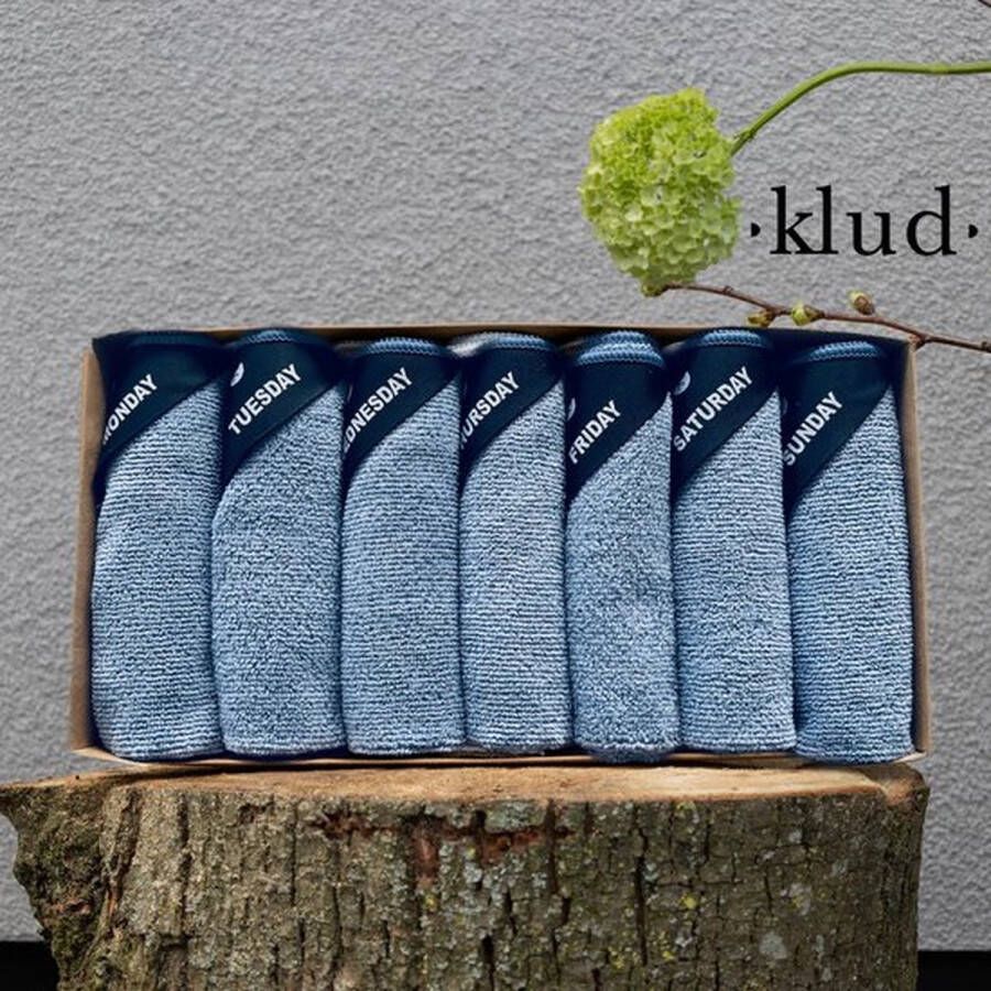 Klud microvezel vaatdoekjes Dusty Blue 14 dagen