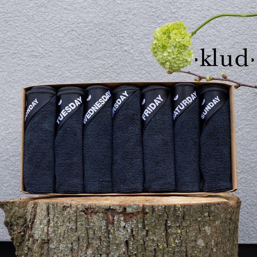 Klud Vaatdoek set 7 dagen Zwart