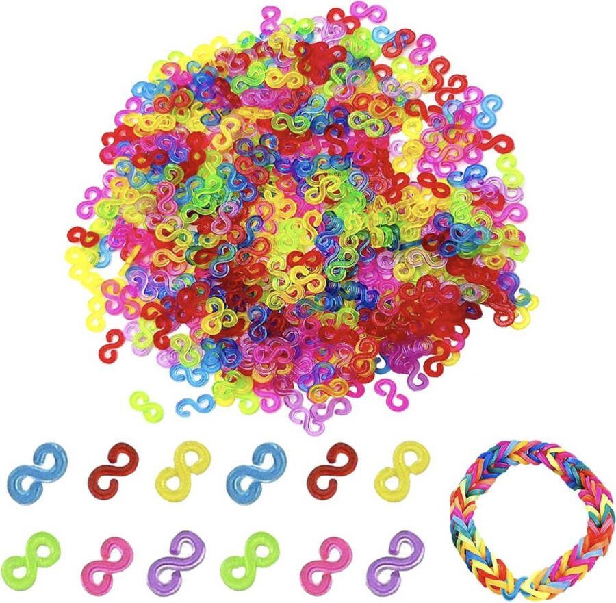 Knaak 600 kleurrijke S-clips voor het maken van Loombandjes Multicolour