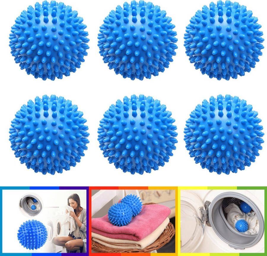 Knaak Droger Ballen PVC – Herbruikbare Wasdroger Bollen – Snellere Droogtijd – Wasbollen 6 stuks