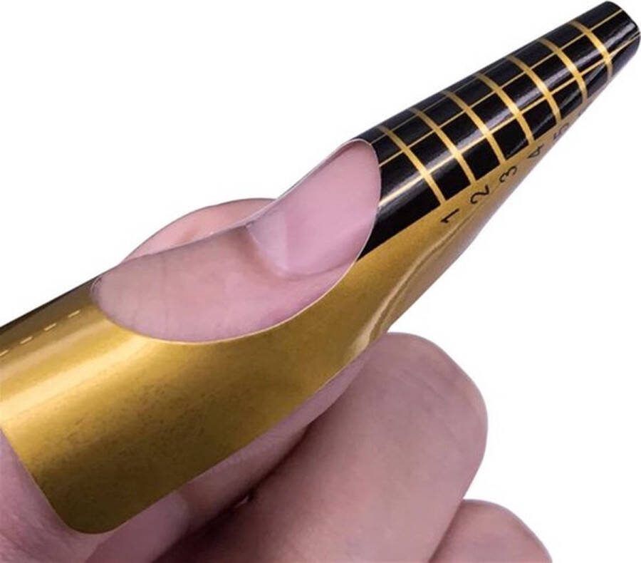 Knaak Nagel sjablonen Nail Art Beauty & Make-up French Manicure Goud 100 stuks