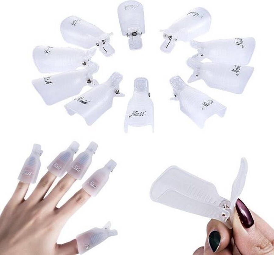 Knaak Nagellak Remover Clips Set Soak Off Clips Gellak Verwijderen Soak Off Nailclips Wit