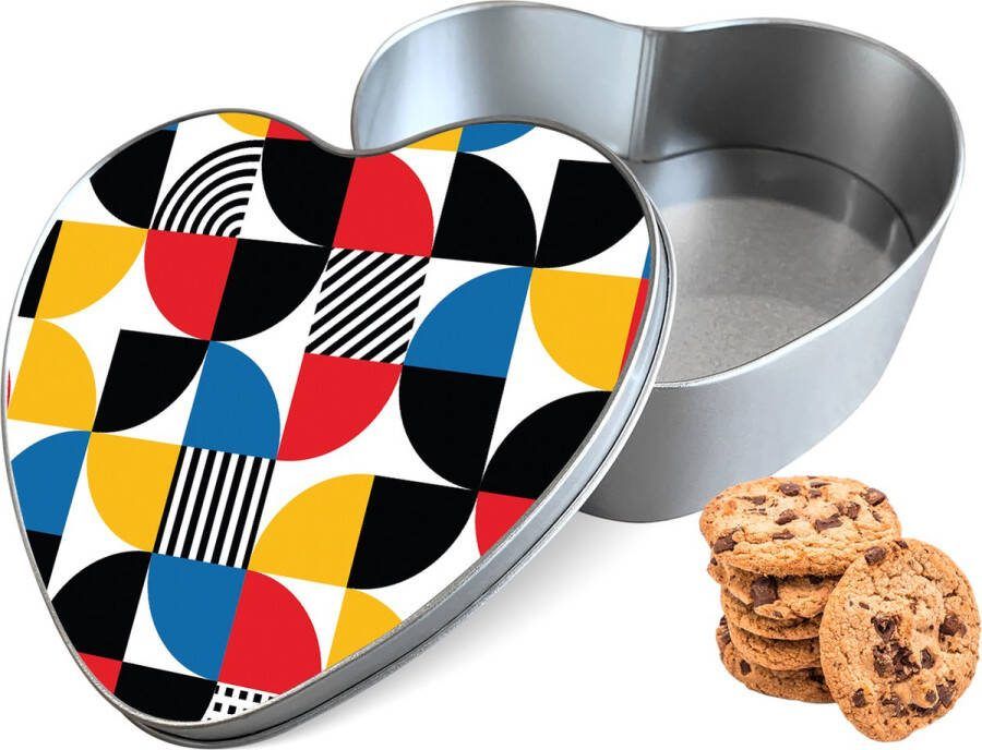 Knaldeals.com Koektrommel Abstract Pattern Hart Bewaarblik 14x15x5 cm
