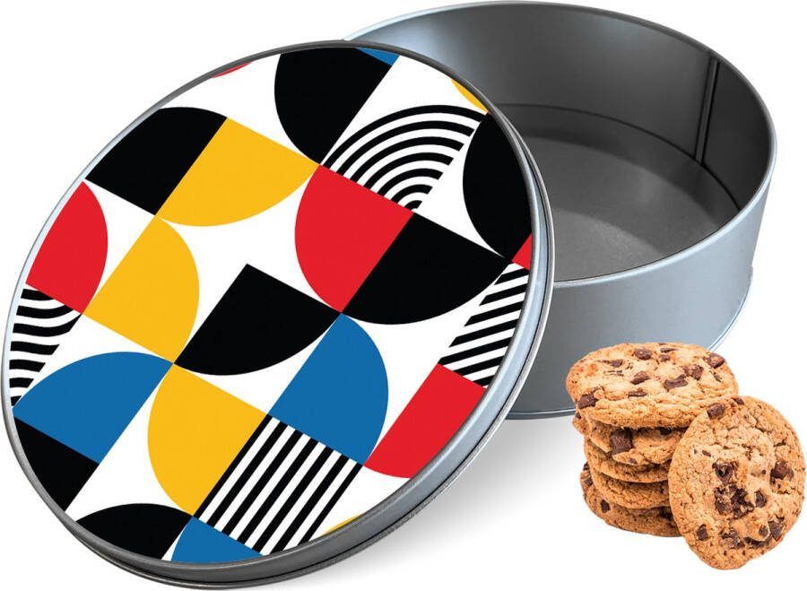 Knaldeals.com Koektrommel Abstract Pattern Rond Bewaarblik 15x15x5 cm