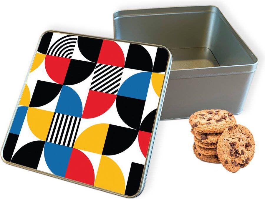 Knaldeals.com Koektrommel Abstract Pattern Vierkant Bewaarblik 20x20x10 cm