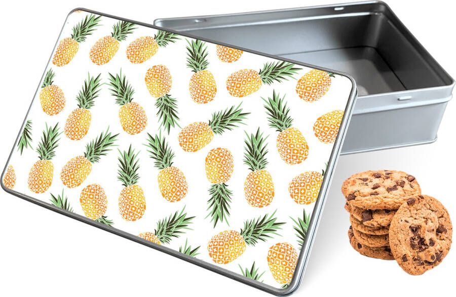 Knaldeals.com Koektrommel Ananas Rechthoek Bewaarblik 20x13x5 cm