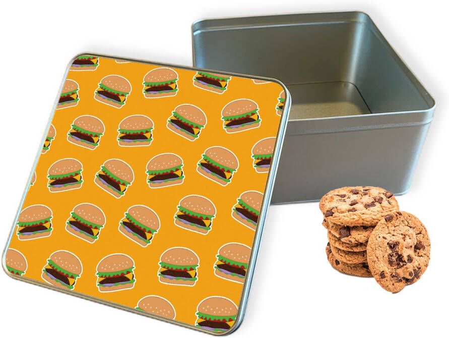 Knaldeals.com Koektrommel Burgers Vierkant Bewaarblik 20x20x10 cm