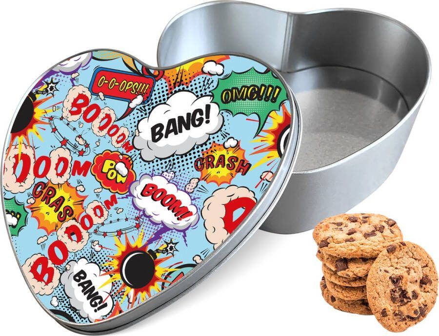 Knaldeals.com Koektrommel Comic Hart Bewaarblik 14x15x5 cm