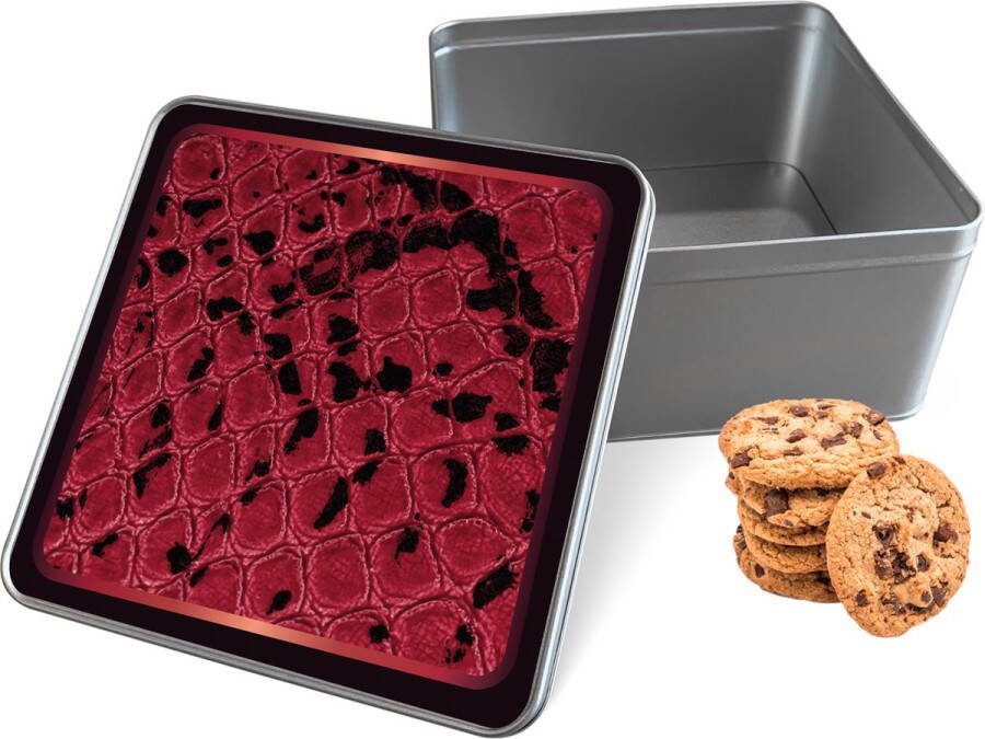 Knaldeals.com Koektrommel Crocodile Luxury Vierkant Bewaarblik 20x20x10 cm