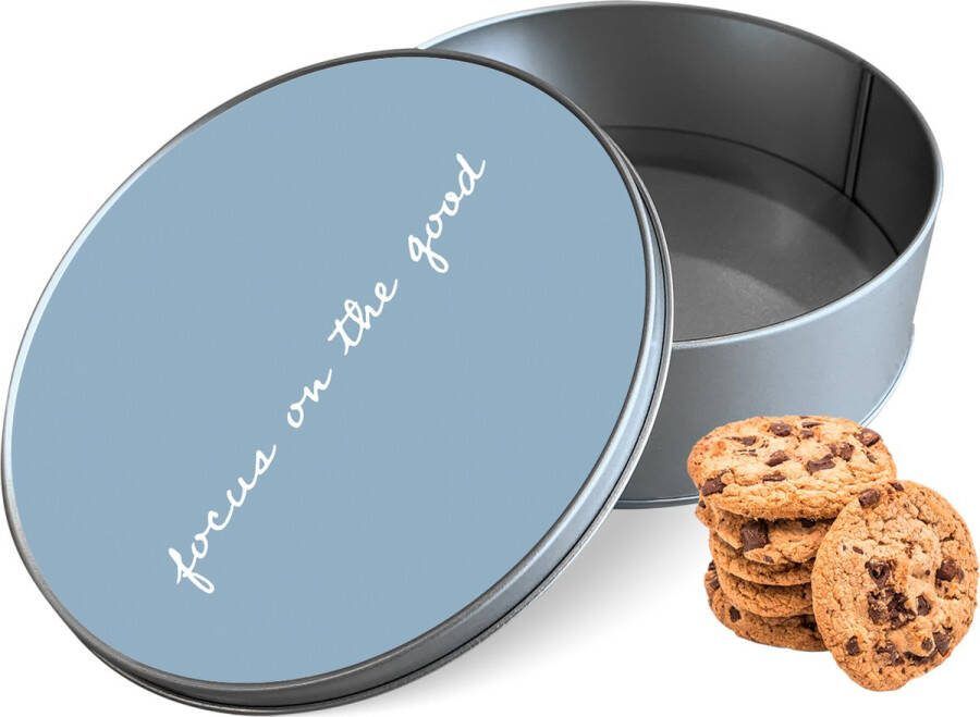 Knaldeals.com Koektrommel Focus On The Good Rond Bewaarblik 15x15x5 cm