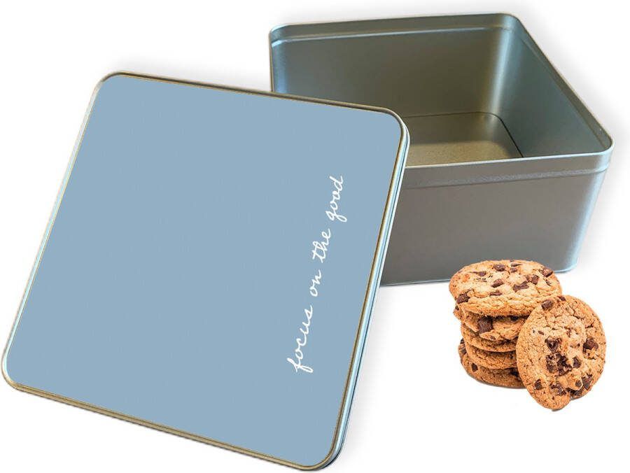 Knaldeals.com Koektrommel Focus On The Good Vierkant Bewaarblik 20x20x10 cm