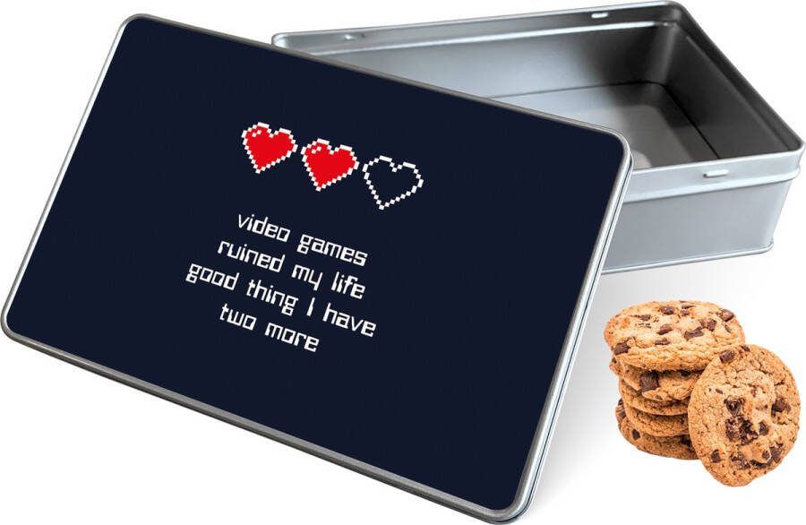 Knaldeals.com Koektrommel Gamers Life Rechthoek Bewaarblik 20x13x5 cm