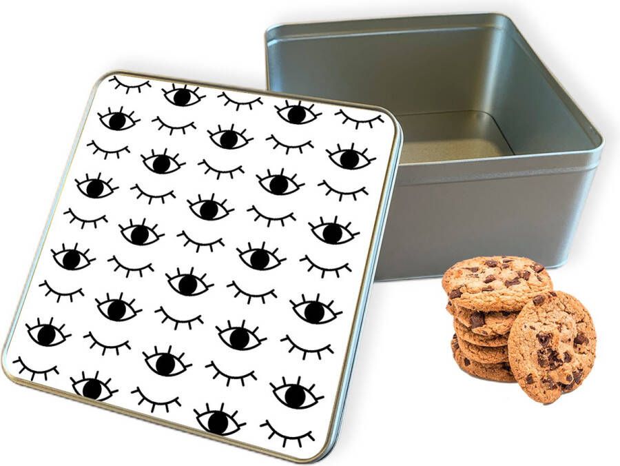 Knaldeals.com Koektrommel I See You Vierkant Bewaarblik 20x20x10 cm