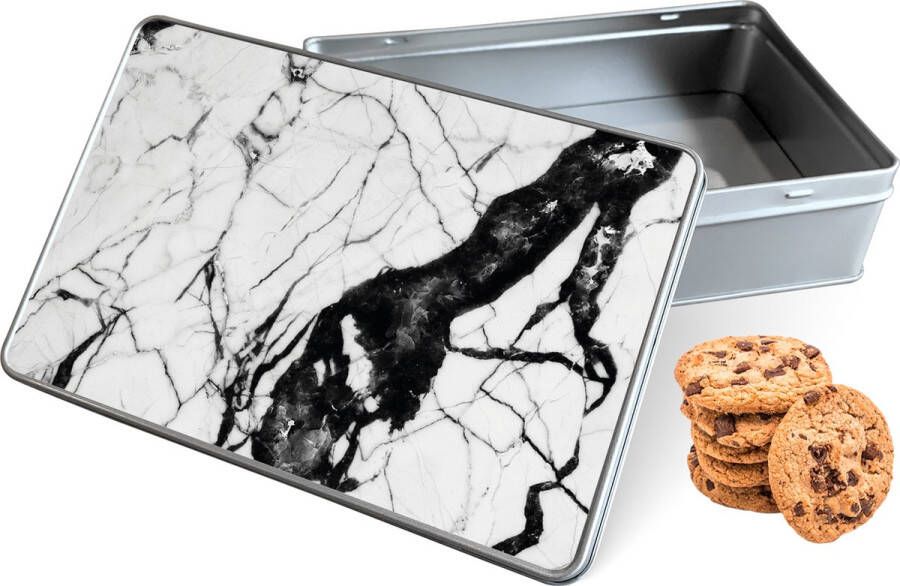 Knaldeals.com Koektrommel Marmer Design Rechthoek Bewaarblik 20x13x5 cm