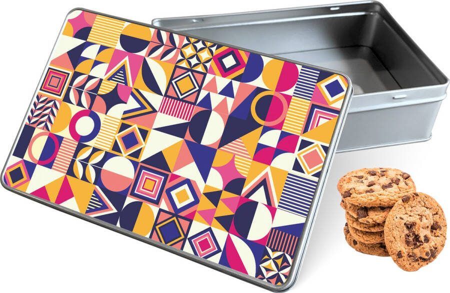 Knaldeals.com Koektrommel Modern Abstract Paars Rechthoek Bewaarblik 20x13x5 cm