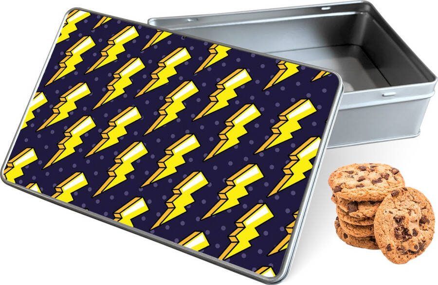 Knaldeals.com Koektrommel Pop Art Lightning Rechthoek Bewaarblik 20x13x5 cm