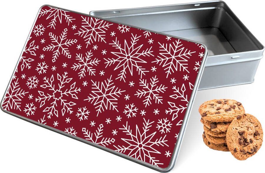 Knaldeals.com Koektrommel Sneeuw Rechthoek Bewaarblik 20x13x5 cm