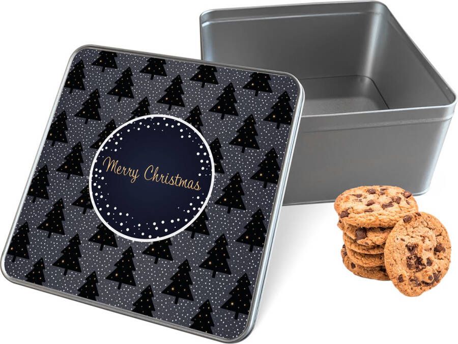 Knaldeals.com Koektrommel Snowy Christmas Trees Time Vierkant Bewaarblik 20x20x10 cm