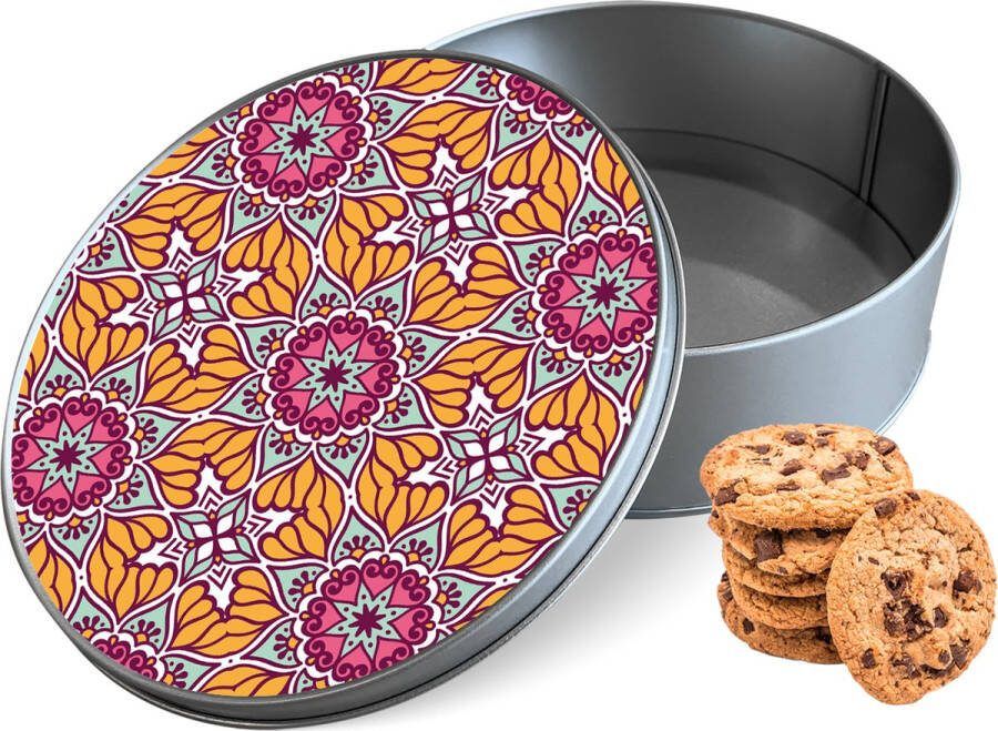 Knaldeals.com Koektrommel Sterbloem Mandala Rond Bewaarblik 15x15x5 cm
