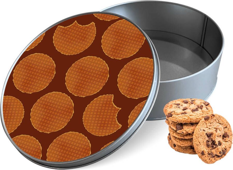 Knaldeals.com Koektrommel Stroopwafels Rond Bewaarblik 15x15x5 cm