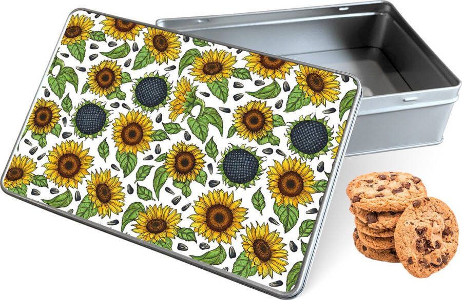 Knaldeals.com Koektrommel Sunflowers Rechthoek Bewaarblik 20x13x5 cm